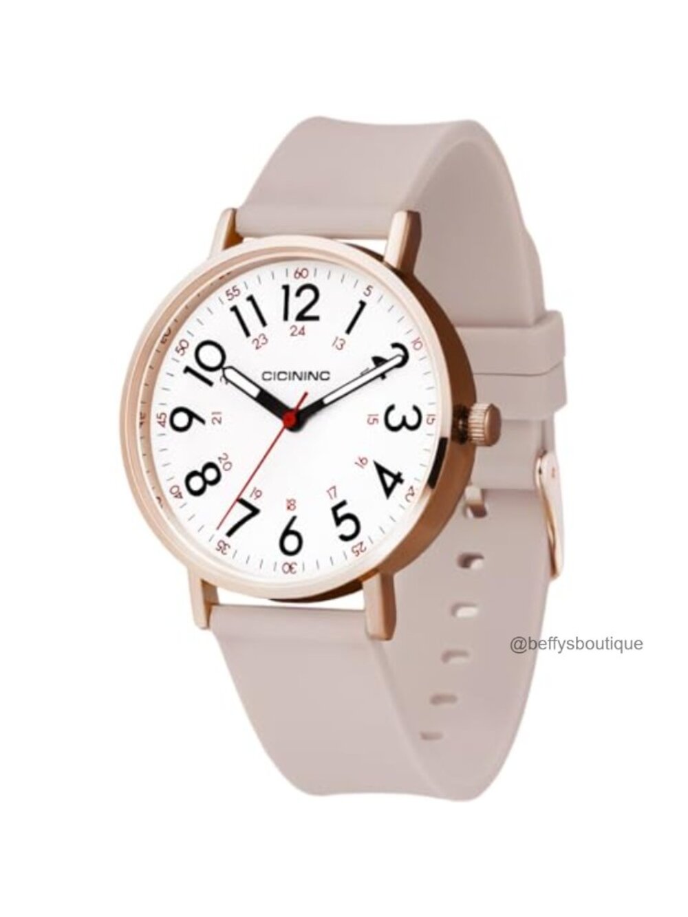 Nursing Watch with Red Second Hand Luminous Analog Military Time